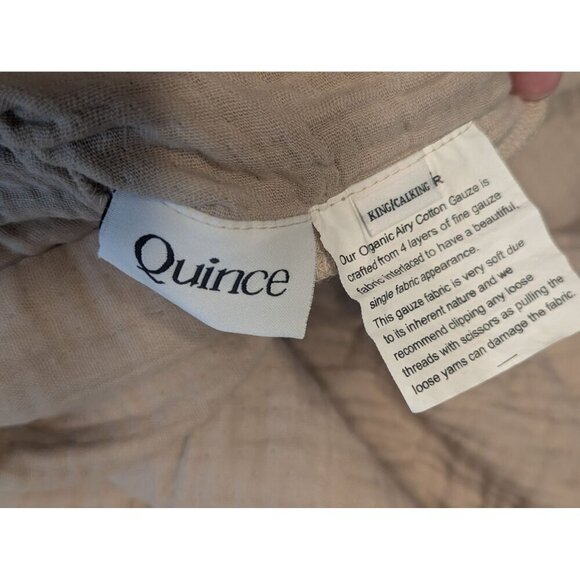 Quince 100% Organic Airy Cotton Gauze Duvet Cover 1PC Dune Size King - Picture 6 of 9